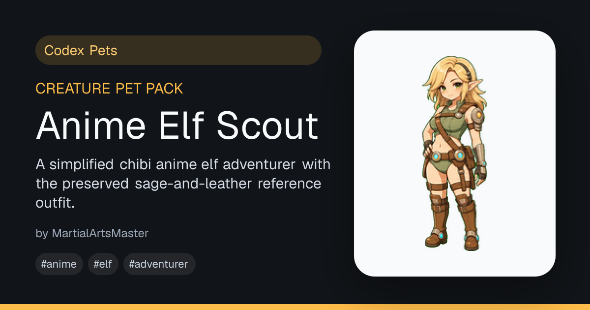 Anime Elf Scout - Codex Pets