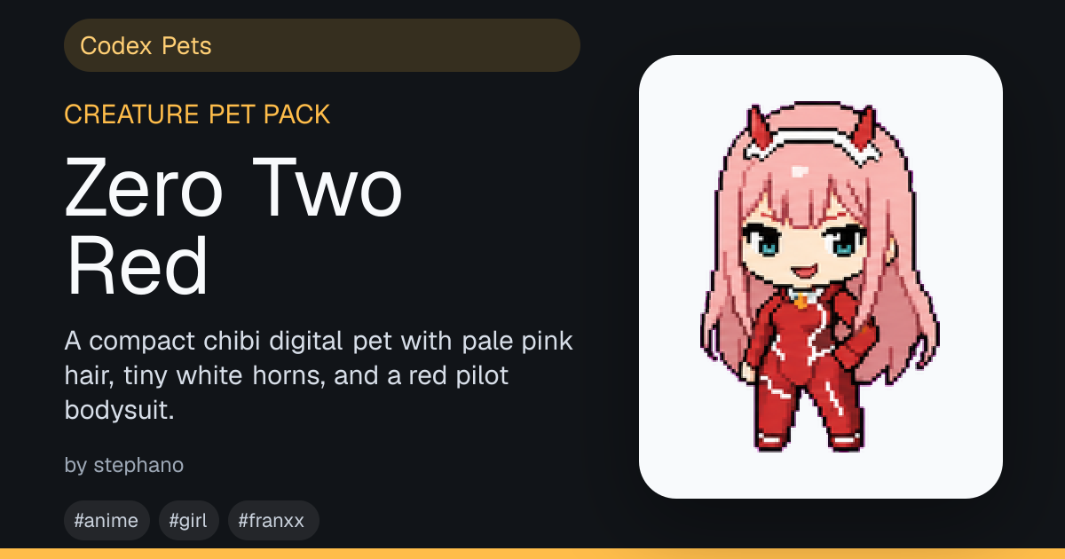 Two 2 Red Zero Two Red - Codex Pets